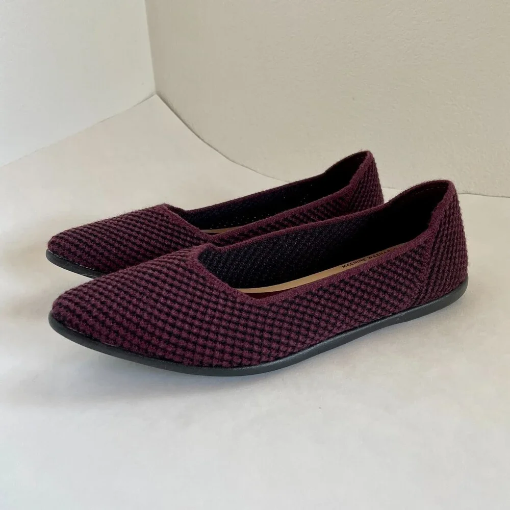 NWOT Cole Haan Springfeel Stitchlite Skimmer Washable Flats in Burgundy Size 6 - Picture 2 of 11